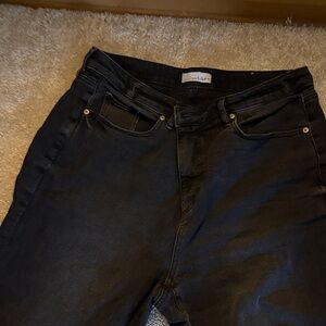 Loft size 14 flare kick crop Black Denim Jeans